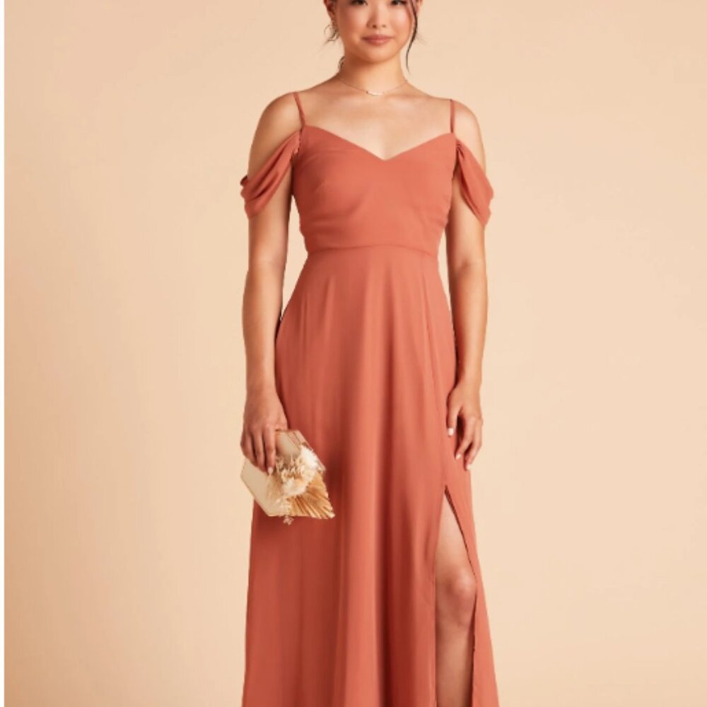 Birdy Grey Devin Convertible Chiffon Bridesmaids Dress Terracotta